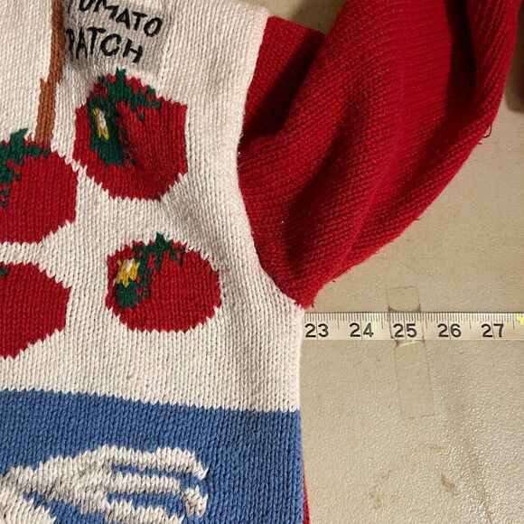 VintageโAlexandra Bartlett Garden Spring Patchwork Knit Cardigan XL - Picture 10 of 11